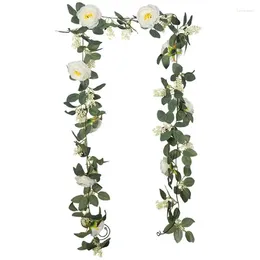 Decorative Flowers 2m Artificial Vine Green Garland For Home Wedding Garden Decoration Hanging Rattan Wall Decor