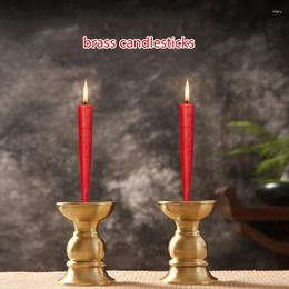 Candle Holders Brass Holder Household Offerings Buddhist Temple Utensils Candlestick Cup Desktop Antique Decoration