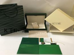 Factory Supplier Newest High Quality Green Watch Box Papers Card Purse Gift Wood Boxes New Handbag For 116610 116660 126610 Watche2596899