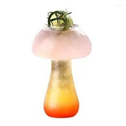Wine Glasses Mushroom Clear Borosilicate Glass Beverages Water Cup Drinking With Thickened Bottom Funny Lemonade Goblet For