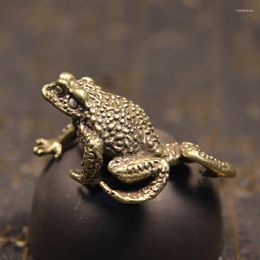 Decorative Figurines Pure Copper Toad Desktop Ornaments Personality Tea Pet Lucky Antiques