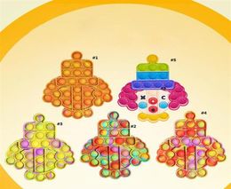 Clown Push Bubble Sensory Toy Stress Relief Desktop Puzzle Squeeze Toys for Child Anti-Stress Rainbow Colorfula147971681