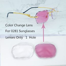 Two Colors Lenses Photochromic Lenses 4 Season Interchangble Lens Color Change Small Diamond Cut For Carter 0281 Panther Style 1 Hole