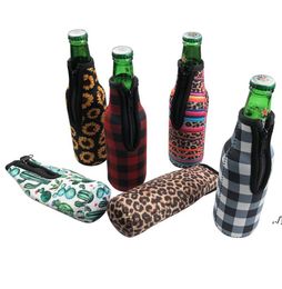 330ml 12 oz Universal Neoprene Beer Bottle Coolers Cover with Zipper, Bottle koozies, Softball, Pattern DWE69572145478