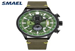 SMAEL Men039s Watch Double hollow windows 2019 Top Brand Luxury Watch Men Luminous mode Watches Leather relogio masculino 90971411504