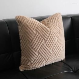 Pillow Imitation Cover Livingroom Home Decor Solid Color Fluffy Throw Modern Simplicity Pillowcase