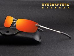 Orange Mens UV400 Polarized Sunglasses Sports Driving Mirrored Sunglasses Rimless Metal Glasses Eyewear 3043DM6458484