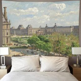 Tapestries Oil Painting Tapestry Decorative Mural Ins Background Cloth Boat Room Renovation Wall Hanging Home Decoration