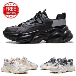 Free Shipping Men Women Running Shoes Flat Comfort Breathable Black White Cream Mens Trainers Sport Sneakers GAI