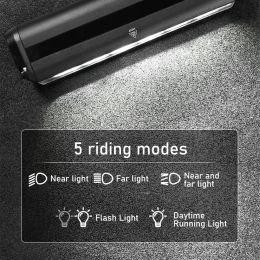 Bicycle Headlight Mountain Bike Front Light 2600 Lumen USB Charging Strong Lamp Long-range Riding Light Aluminum Alloy LED