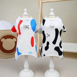 Dog Apparel Warm Cosy Pet Onesies For Dogs Cute Cow Pattern Fashionable Pyjamas Printed Jumpsuit Small Medium