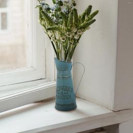 Vases Flower Arrangement Decorative Vintage Kettle Galvanized Dried Vase Iron Creative