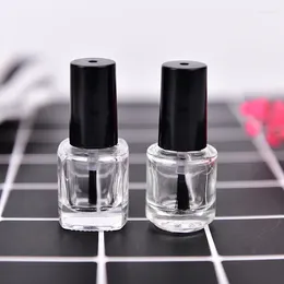 Storage Bottles 5Ml Transparent Bottle With A Lid Brush Empty Glass Nail Polish Cosmetic Square Oil Containers
