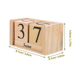 Office Wood Calendar Elegant Table Calendar Decorative Block Calendar