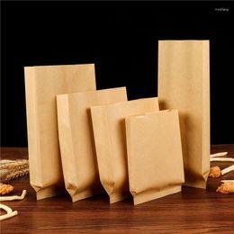 Storage Bags 1000Pcs/Lot Kraft Paper Bag Oil Proof For Hamburg Sandwich Donut Bread Food Packaging Biscuit Cookie Baking Takeaway