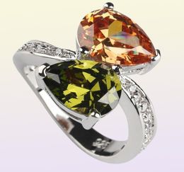 SHUNXUNZE big s Wedding rings jewelery for women Pink red Peridot Morganite Blue yellow Purple Cubic Zirconia Rhodium 9391165