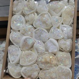 Decorative Figurines A Box Of 16 Pieces Natural Whole Hollow Agate Mineral Specimen Healing Quartz Stone Geode Ore Home Decor DIY Gift