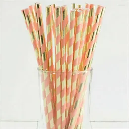 Drinking Straws Color Paper Party Originality Environmental Protection Disposable Stripe Wave Dot Straw Casual Coffee