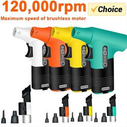 120000RPM Brushless Jet Fan High Power Turbofan Dust Blower Compressed Air Duster 3 Speed Handheld Blowingsuction 240402