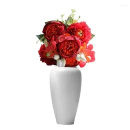 Decorative Flowers Faux Peonies 5 Heads Artificial Peony Fake Floral Arrangements Flower Centrepieces For Table Home Decor