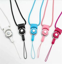 50CM Cell Phone Lanyards Detachable 2in1 Woven Fabric Neck Strap Charms Necklace With 12 Colours for mp3 mp4 Camera ID Card Factory5933019