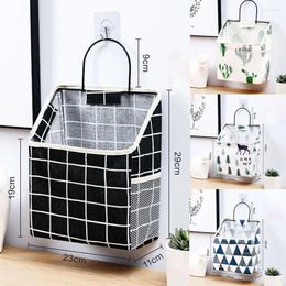 Storage Bags With Hook Hanging Bag Large Capacity Waterproof Debris Basket Cotton Linen Bedside Organizer Room