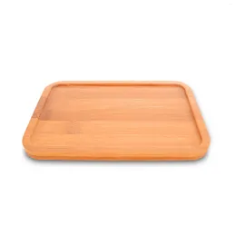 Tea Trays Small Flat Tray Natural Bamboo Kungfu Serving Table 17.8 12.8cm