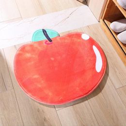 Carpets 3D Comfortable Fun Fruit Carpet For Hallway Entrance Doormat Green Leaves Slip-Resistant Kitchen Floor Mat Bedroom Area Rug