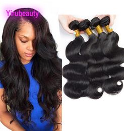 Brazilian Virgin Hair Bundles 4 Pieceslot Natural Colour 830inch Body Wave Hair Extensions Double Hair Wefts Dyeable Body Wave We4041468