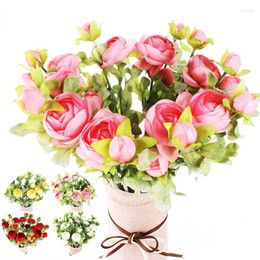Decorative Flowers 1PC Silk Artificial Rose Flower Wedding DIY Wreath Garland For Home Party Decoration