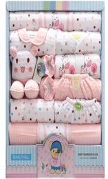18 piece newborn baby girl clothes winter 100 cotton infant suit baby boy clothes set outfits pants baby clothing hat bib ropa Y24075071