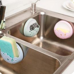 Kitchen Storage Multi-functional Sponge Wall Suction Drain Rack Sink Bathroom Shelf Useful Sucker Soap Home Organisation Holder