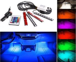 20 sets 12V Flexible Car Styling RGB LED Strip Light Atmosphere Decoration Lamp Car Interior Neon Light with Controller Cigarette 3786035