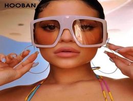 HOOBAN Retro Oversized Women Sunglasses Fashion Squared Sun Glasses For Female Vintage Flat Top Outdoor Eyeglasses Shade UV40012231910