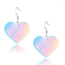 Dangle Earrings Swifts Lover Heart For Women Concert Trendy Holographic Drop Gifts Music Fans Girlfriend