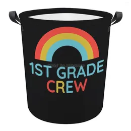 Laundry Bags 1st Grade Crew Teacher Student Shirt Face Mask Foldable Basket Art Waterproof Children's Toy Tunic Dirty Clothes