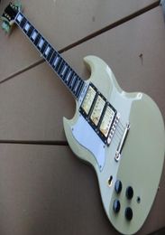 Whole Left Handed sg Electric Guitar C3 pickups in cream lvory white top quality 1101052595772