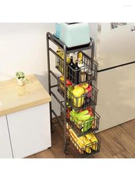 Kitchen Storage Crevice Rack Narrow-gap Drawer-type Push-pull Mobile Pulley Trolley Small-sized Vegetable 25-30cm Wide