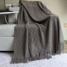 Blankets Knitted Throw Blanket 50 X 60 Inch Warm & Cozy Decorative With Tassels Fancy Cute For Women