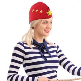 Berets Women's Hats & Caps Aldult Sailor Dance Red Stewardess Boat Miss