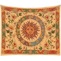 Tapestries Sun Moon Tapestry Wall Hanging Blanket And Face Home Decoration Brushed Fabric Background Cloth