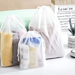 Storage Bags Dust Transparent Bag Drawstring PEVA Pouch Shoes Travel Clothes Waterproof Durable Home Supplies