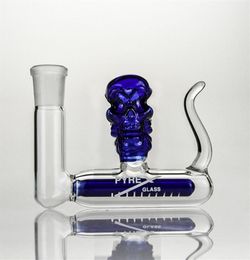 3 Inch Blue Skull Ash Catcher 14mm 18mm Joint Glass Ash Catchers Inline Percolator Ashcatcher For Glass Bong Smoking Accessories P8384150