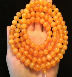 Golden tortoise shell bracelet 108 8mm bright and lustrous Buddha beads30388138682723