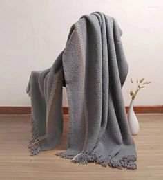 Blankets Wool Loopyarn Blanket Shawl With Tissue Sofa Throw Bed Cover El Office Nap Comportable Trip Home Decoration