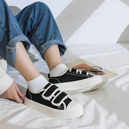 Casual Shoes Japanese Canvas Women 2024 Autumn Trend All-match Shoe Thick-soled White Vulcanised
