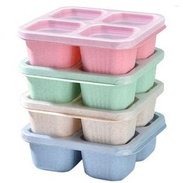 Dinnerware 4 Pcs Reusable Container Divided Snack Containers Travel Candy Decor Fruit Meal Prep Compartment Pp Stackable Small Office