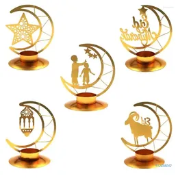 Candle Holders Eid Mubarak Decorations Moon Tealight Holder For Table Centrepieces Candlestick Candlestand Ramadan Party Drop