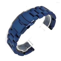Watch Bands Thickness 5.7mm Domineering And Rugged 22mm 24mm 26mm Stainless Steel Thickened Three-bead Strap