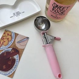 Coffee Scoops INS Style Stainless Steel Digging Spoon Pink Metal Fruit Digger Watermelon Ice Cream Circular